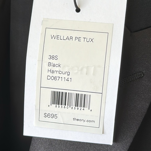 NWT Theory Men’s Tuxedo Jacket size 38 S - Picture 3 of 10